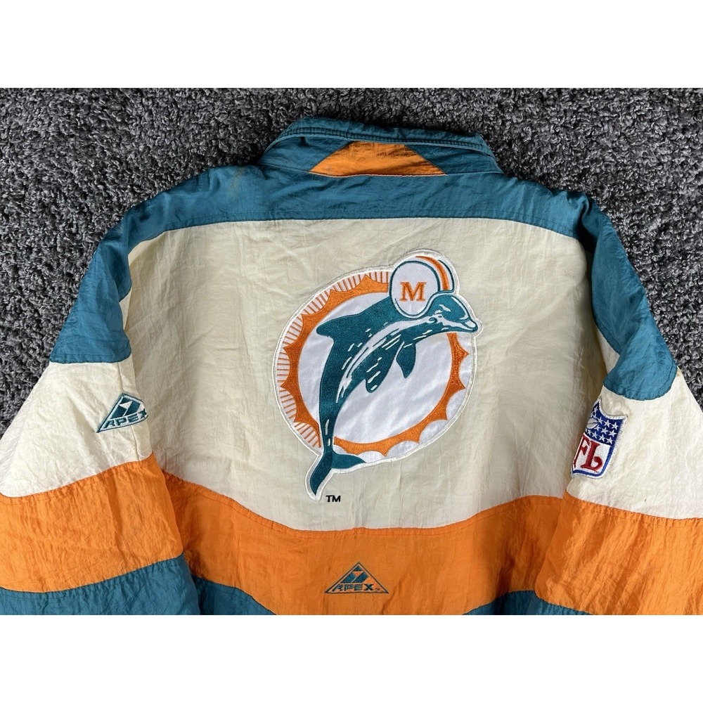 NFL Authentic Proline By Apex One Miami Dolphins Nylon Jacket Size XL Full Zip - Picture 15 of 16